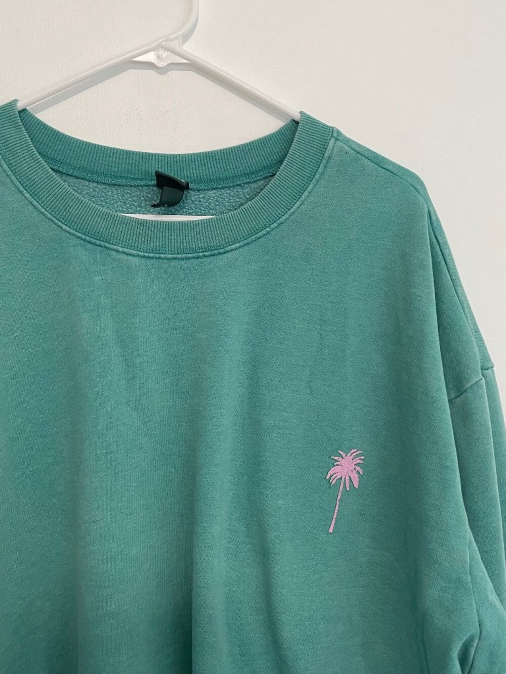WILD FABLE Oversized Sweatshirt Teal Blue Green Beach Vibes Summer Vacation Boho - Picture 5 of 16